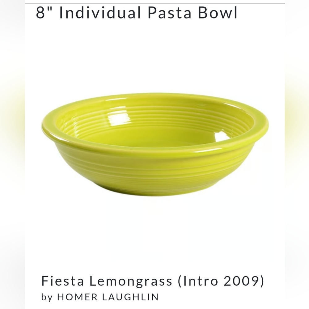 Fiestaware Lemongrass 8" Individual Pasta Bowl